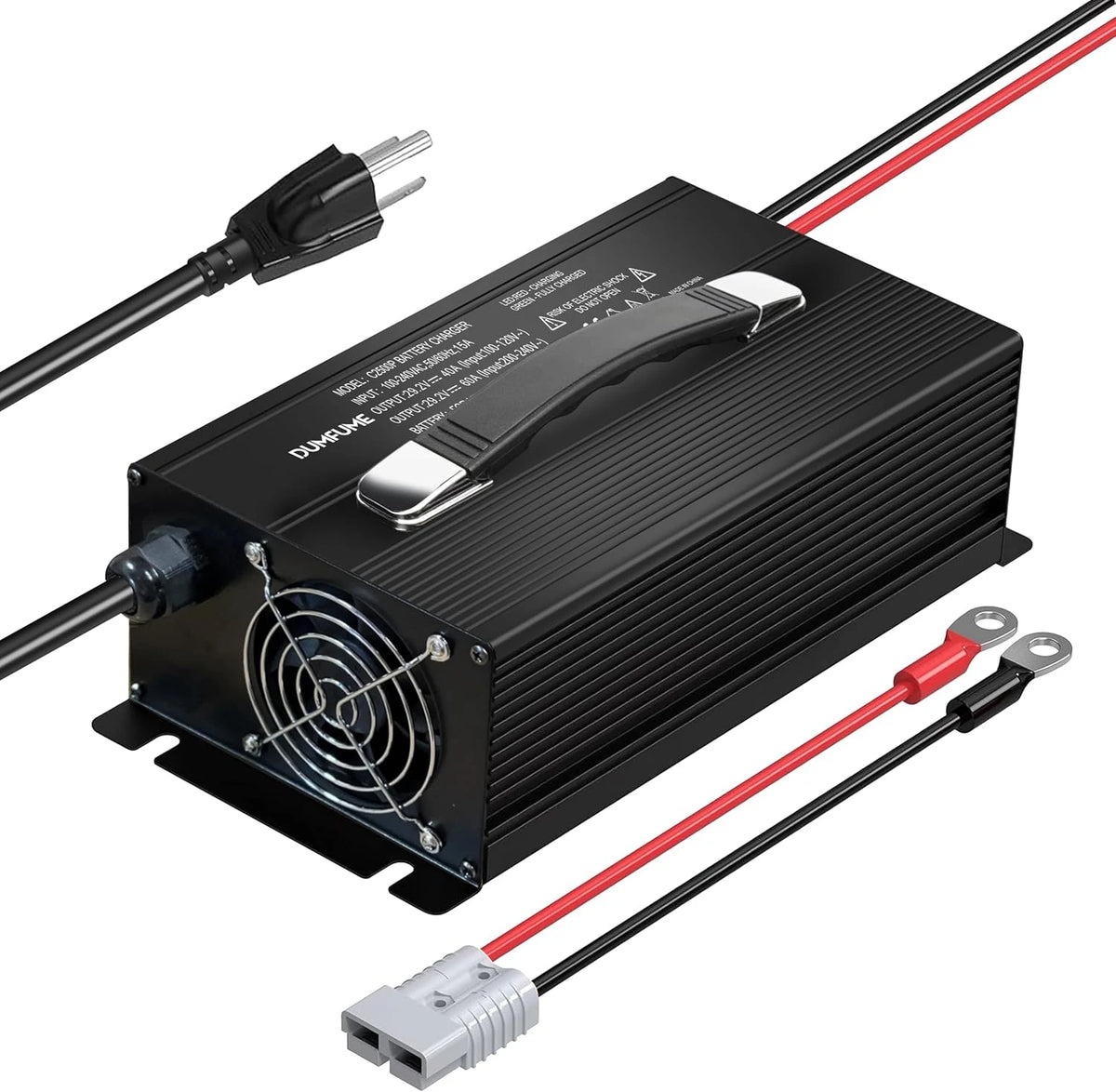 Dumfume 29.2V 40A LiFePO4 Battery Charger  Built-in Security Protection & Anderson Connector