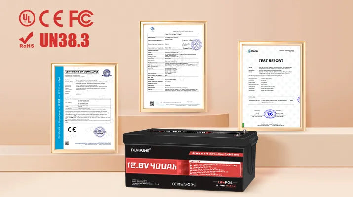 Dumfume 12V 400Ah Deep Cycle Rechargeable LiFePO4 Battery 