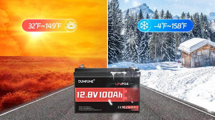 Dumfume  12V 100Ah Deep Cycle Rechargeable LiFePO4 Battery