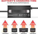 Dumfume High-Efficiency 38.4V LiFePO4 Battery Charger 43.8V 18A with Anderson Connector & Full Protection