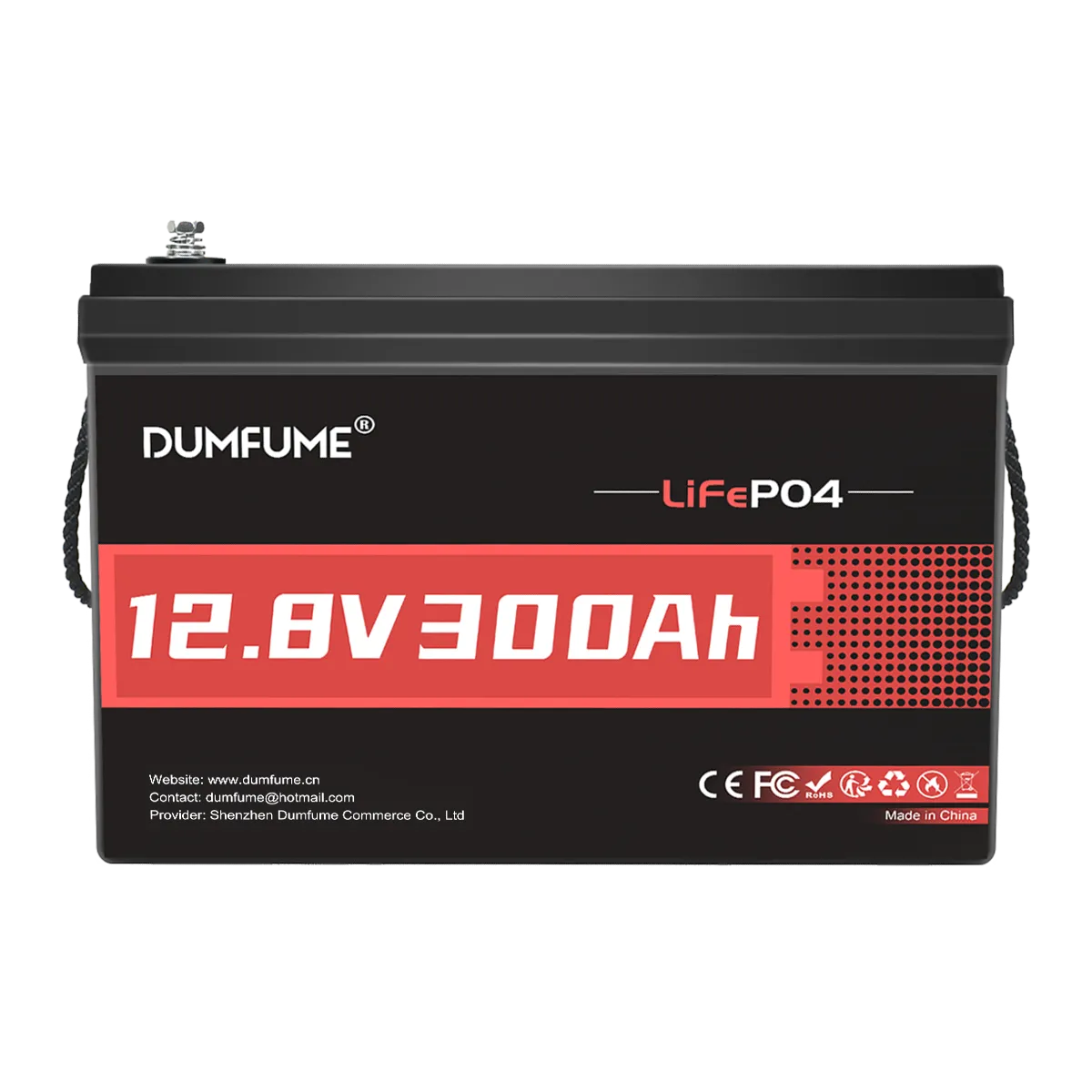 Dumfume 12V 300Ah Deep Cycle Rechargeable LiFePO4 Battery