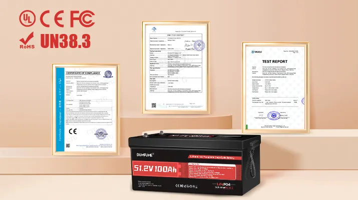 Dumfume 48V 100Ah Deep Cycle Rechargeable LiFePO4 Battery