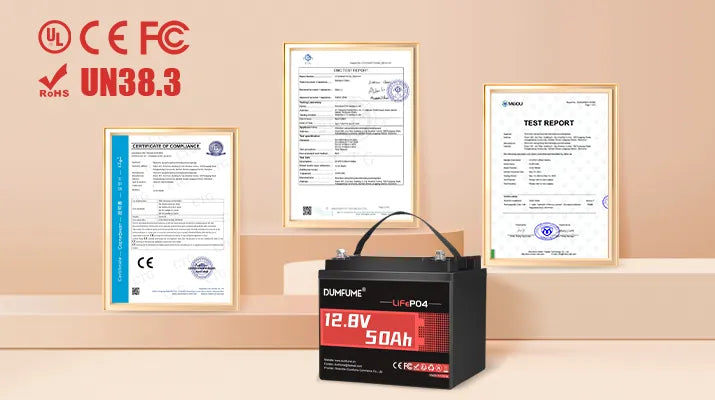 Dumfume 12V 50Ah Deep Cycle Rechargeable LiFePO4 Battery